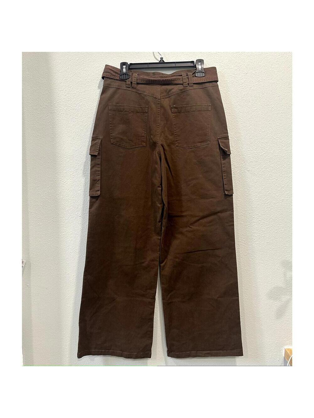 Revolve Bardot Tybi Cotton Cargo Wide Cargo Leg Pant in Brown; Women's 32 - Picture 4 of 7